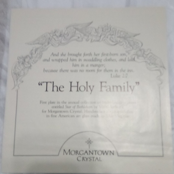 Limited Edition Plate The Holy Family MORGANTOWN CRYSTAL Fire Polished 1988 - Picture 6 of 9